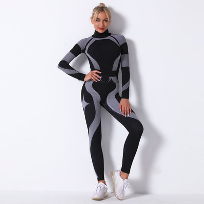 Fashion Striped Knitted Sports Suits for Women