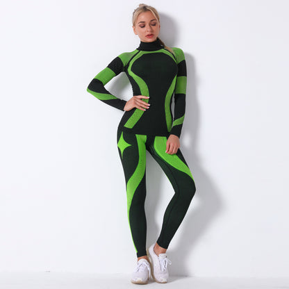 Fashion Striped Knitted Sports Suits for Women
