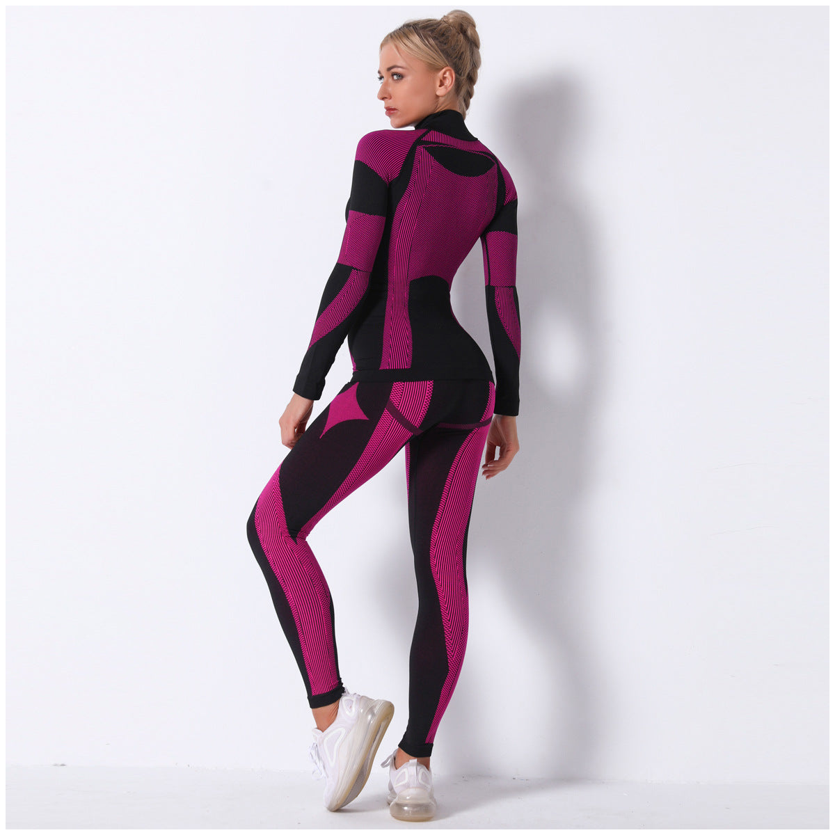 Fashion Striped Knitted Sports Suits for Women