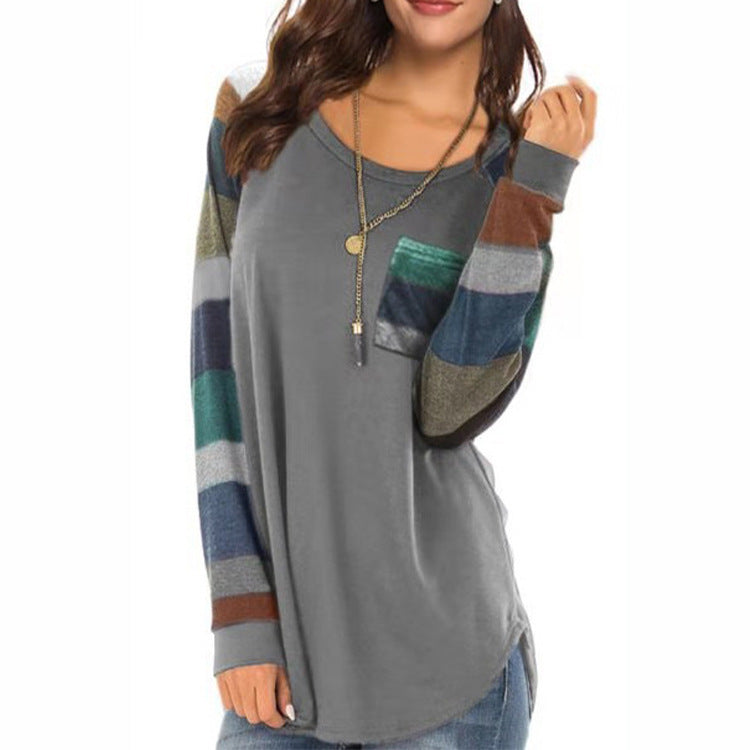 Casual Long Sleeves Plus Sizes T Shirts