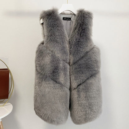Fashion Artificial Fox Fur Winter Vest for Women