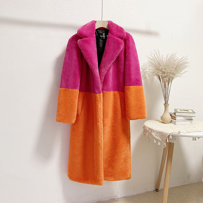 Fashion Winter Faux Fur Plus sizes Long Coats for Women