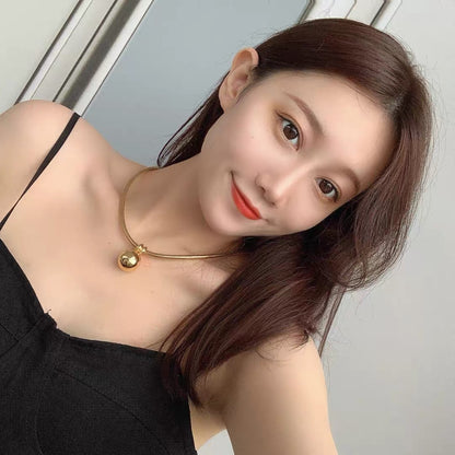 Designed Stainless Steel Short Necklace