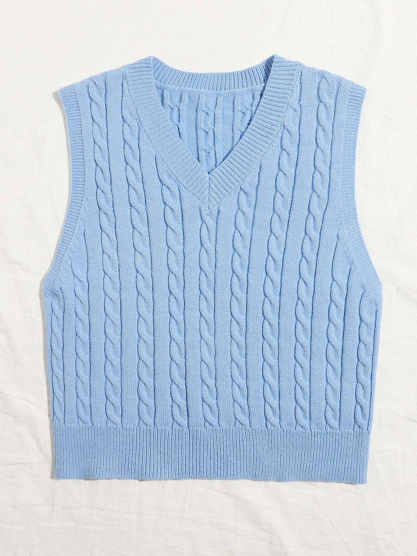 Casual V Neck Sleeveless Knitted Vest
