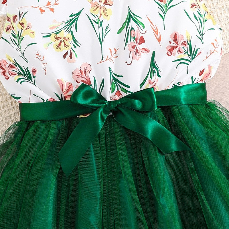 Dresses For Girls With Fly Sleeves And Mesh