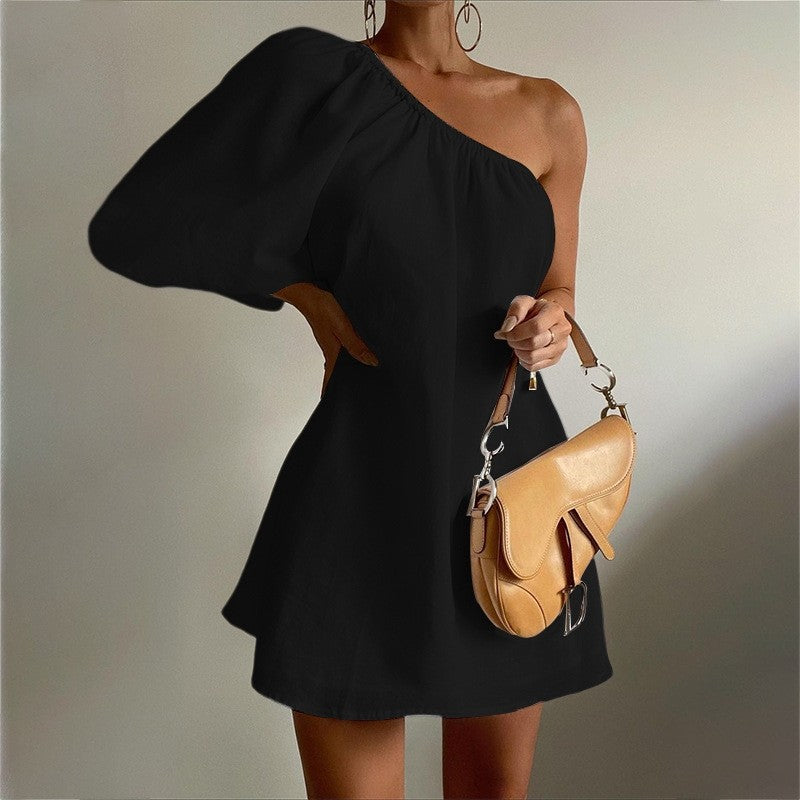 Fashion Loose Off Shoulder Short Dress