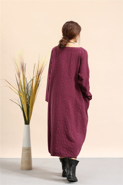 Elegant Linen Plus Sizes Pullover Spring Dresses