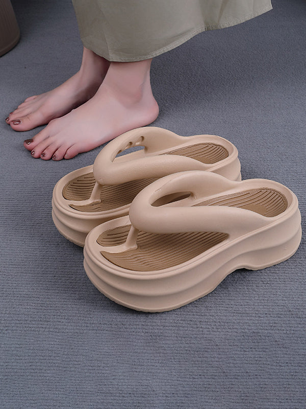 Height Increasing Contrast Color Non-Slip Flip Flops Sandals