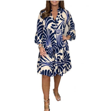 Loose Print Casual Sleeveless Dress