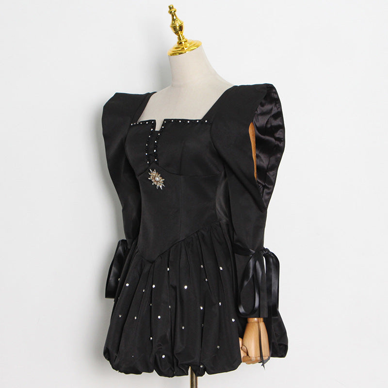 Strapless Hollow Bowknot Slim Short Temperament Dress Bud Skirt