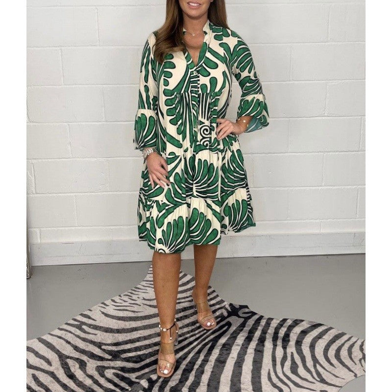 Loose Print Casual Sleeveless Dress