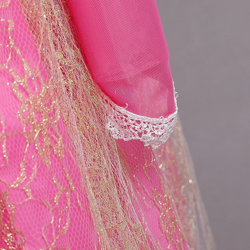 Princess Dress For Girls In Mesh Material