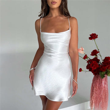 Solid Color Slim Strapless Mini Dress