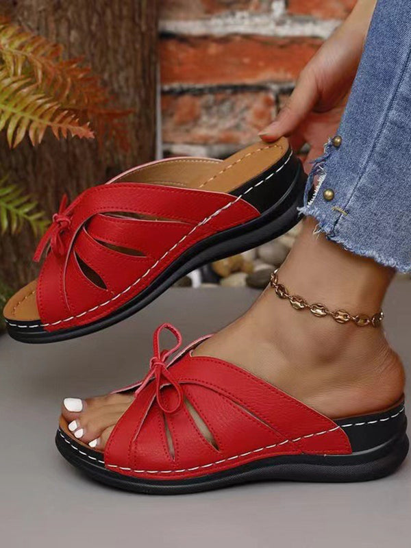 Plus Size Flat Ribbon Slider Sandals