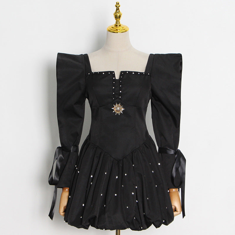 Strapless Hollow Bowknot Slim Short Temperament Dress Bud Skirt