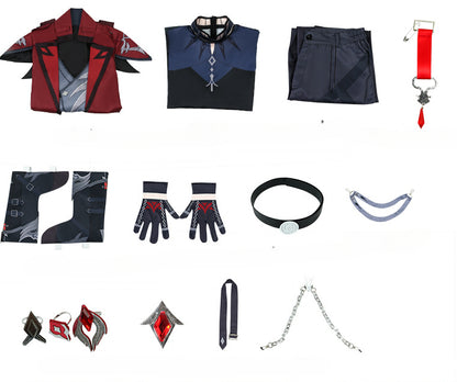 Genshin Impact Diluc Red Dead of Night Premium Edition Cosplay Costume