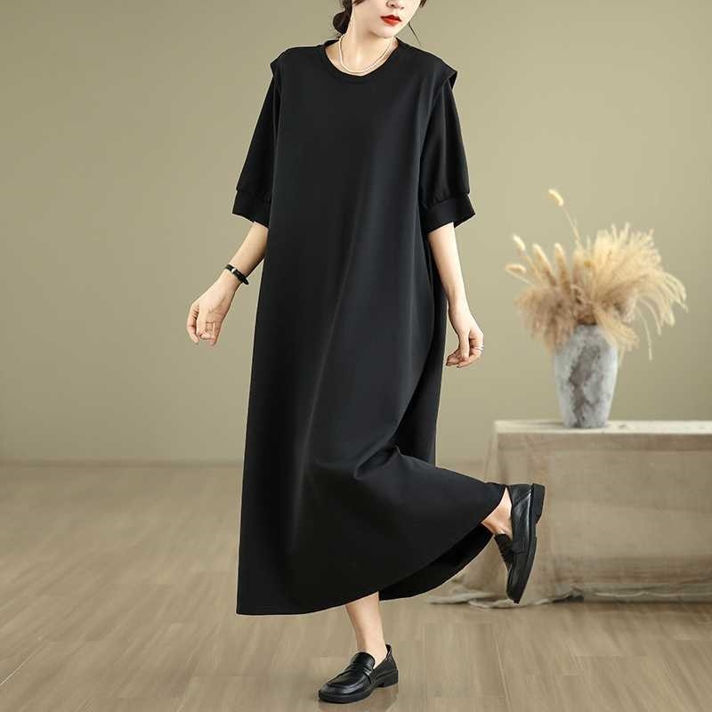 Loose Solid Color Long Maxi Dress