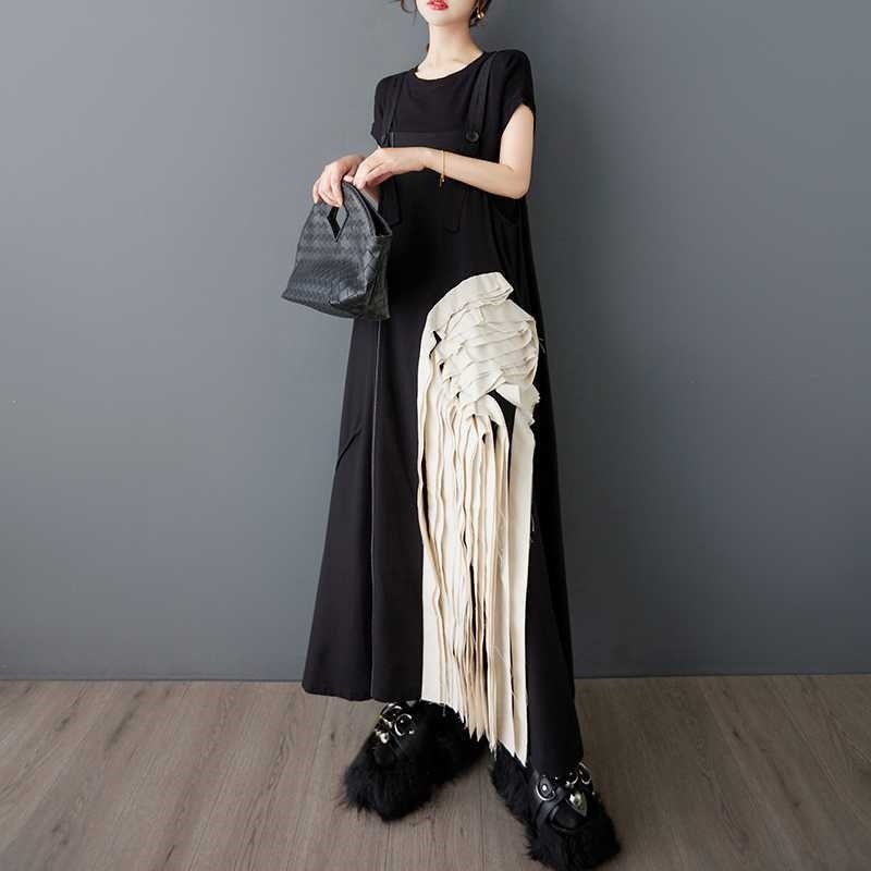 Adjustable Strap Loose Fit Decorative 3D Dress