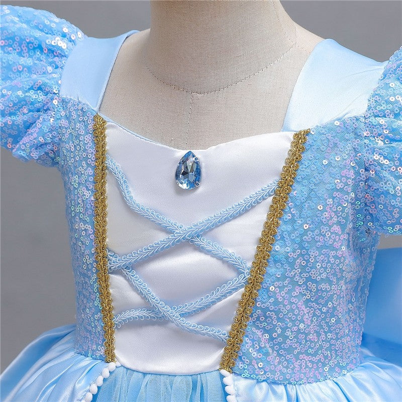 Long Butterfly Bow Dress For Girls