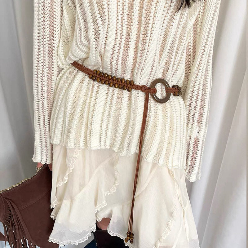 Bohemian Braided Belt For Women With Dresses Jeans