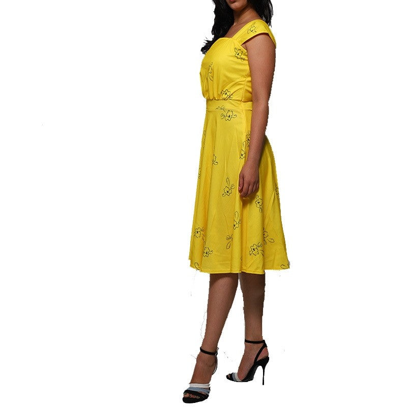 Casual Print Sleeveless Dress