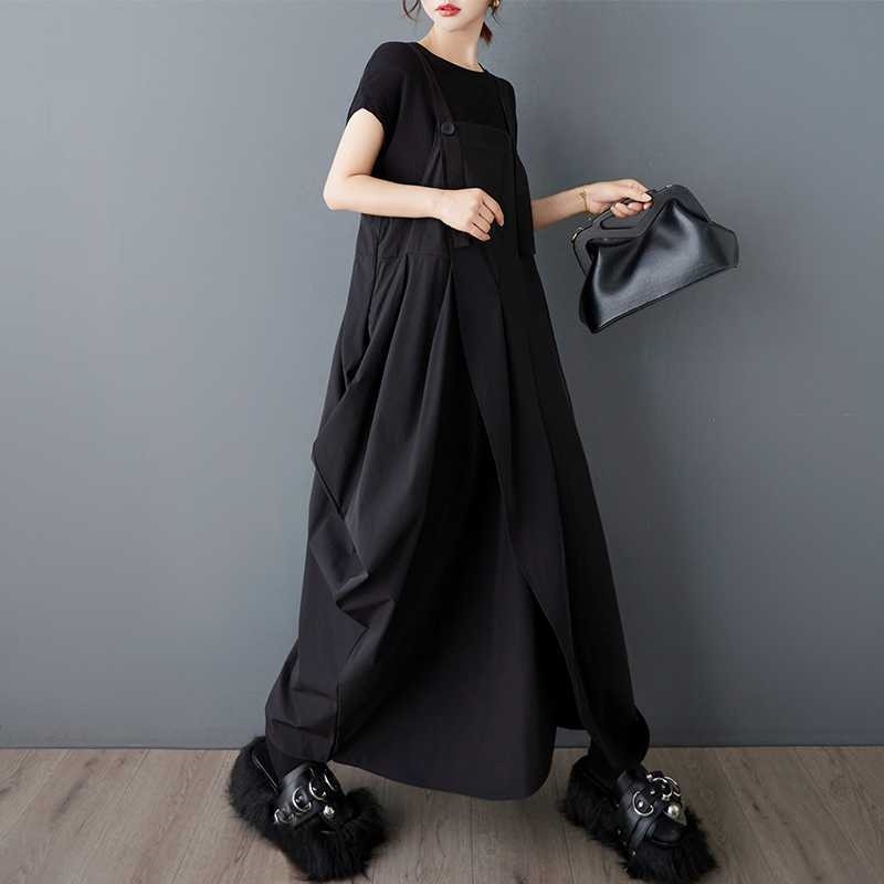 Stylish Irregular Loose Sleeveless Overall Dress