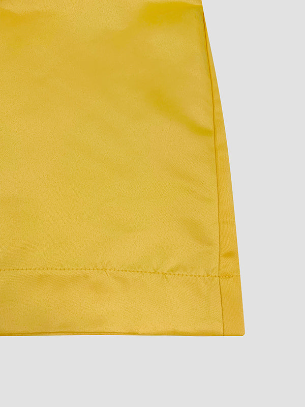 Short Sleeves Pockets Solid Color Split-Joint Stand Collar Maxi Dresses