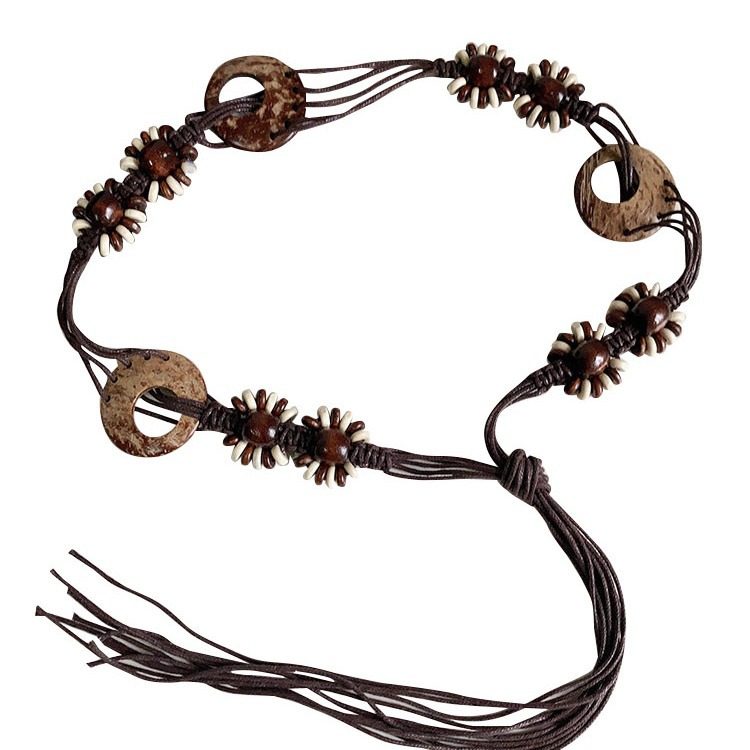 Bohemian Y2K Woven Belt For Dresses, Ethnic Style