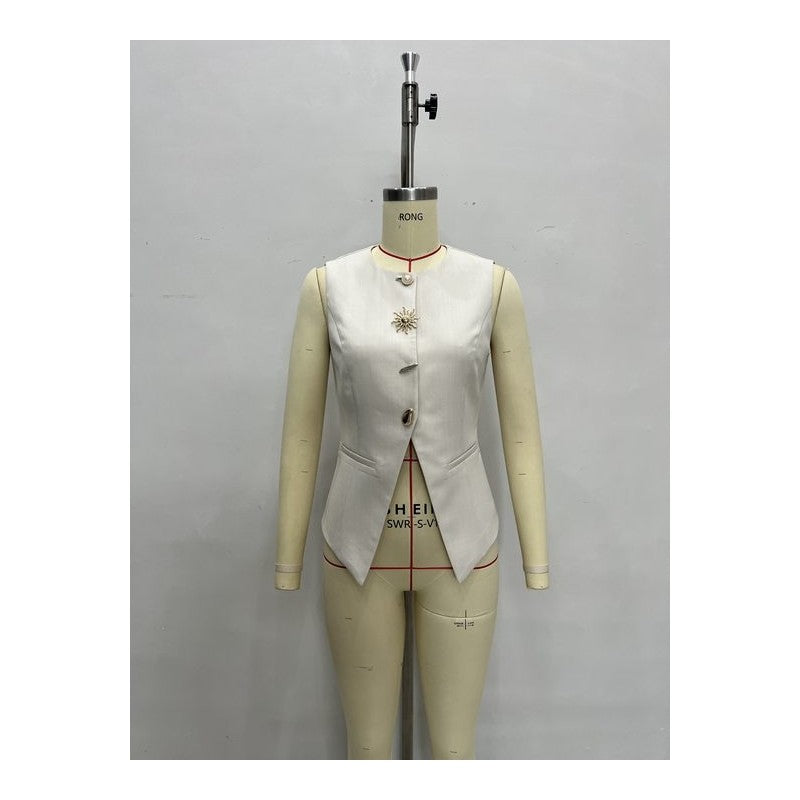 European Style Solid Sleeveless Vest