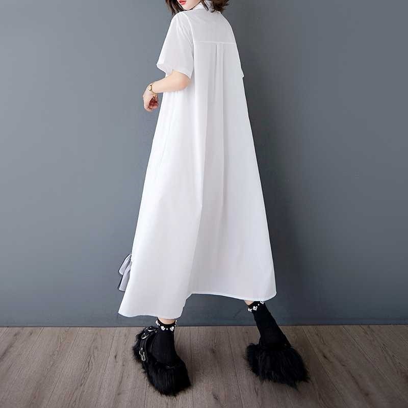 Loose Mesh Short Sleeve Shirt Dress
