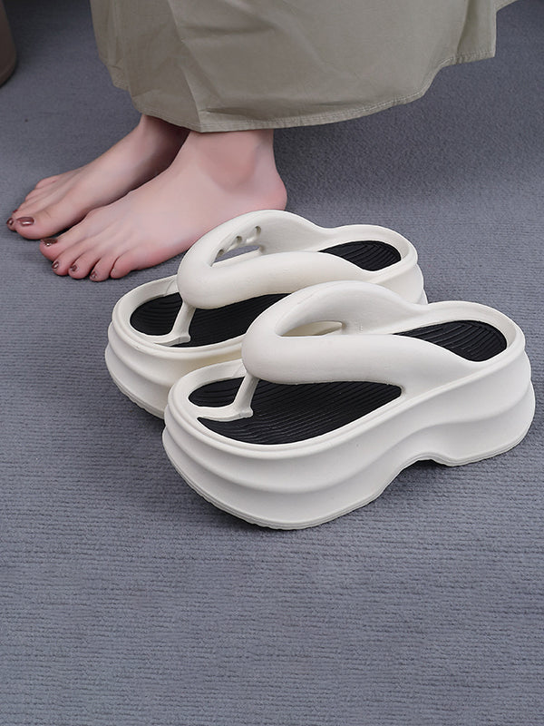 Height Increasing Contrast Color Non-Slip Flip Flops Sandals