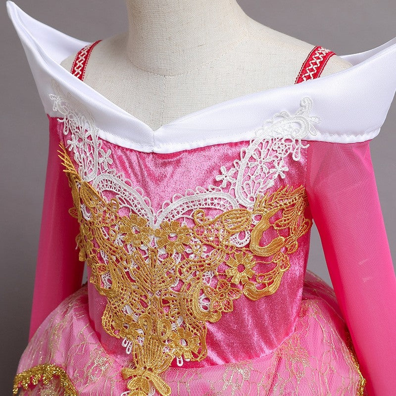 Princess Dress For Girls In Mesh Material