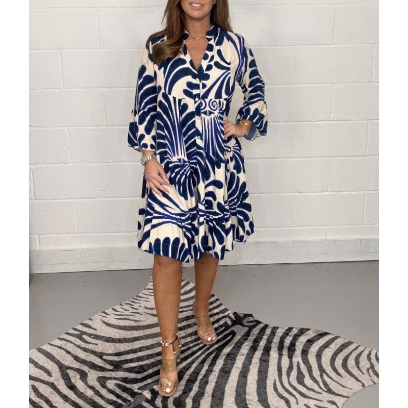 Loose Print Casual Sleeveless Dress