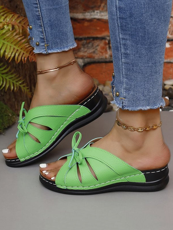 Plus Size Flat Ribbon Slider Sandals