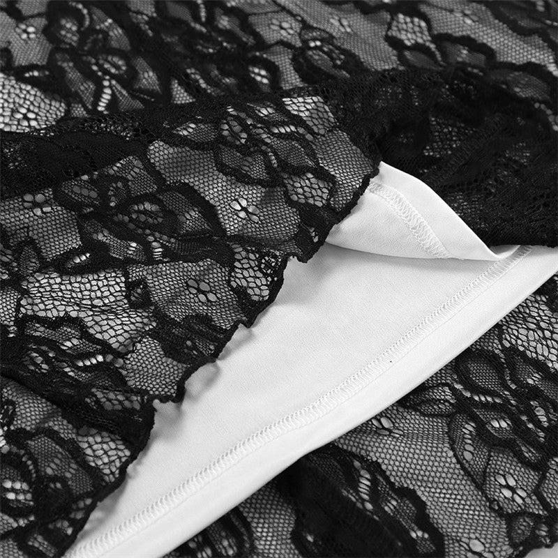 Lace Long Sleeve A Line Short Dress