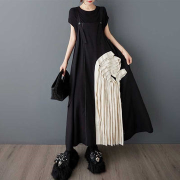 Adjustable Strap Loose Fit Decorative 3D Dress