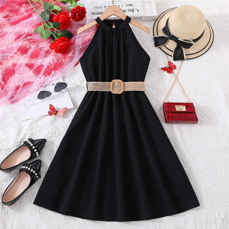 Solid Color Stylish Off-Shoulder Sleeveless Dress