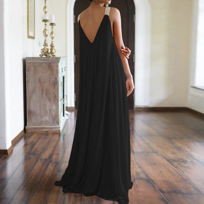 V Neck Bohemian Plus Size Slip Dress