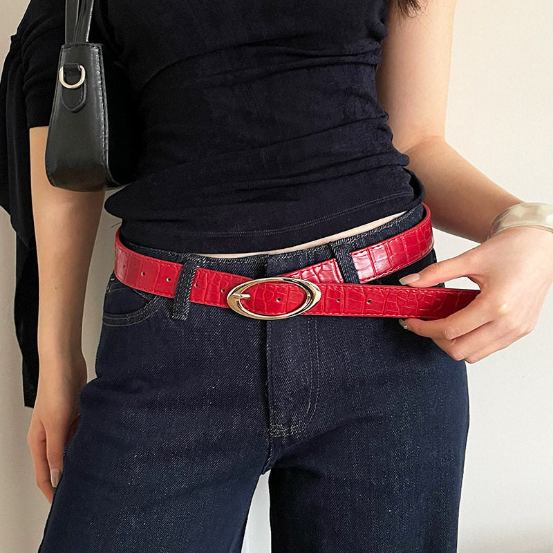 Red Bohemian Belt For Women, Slimming Waist Cincher For Dresses And Jeans