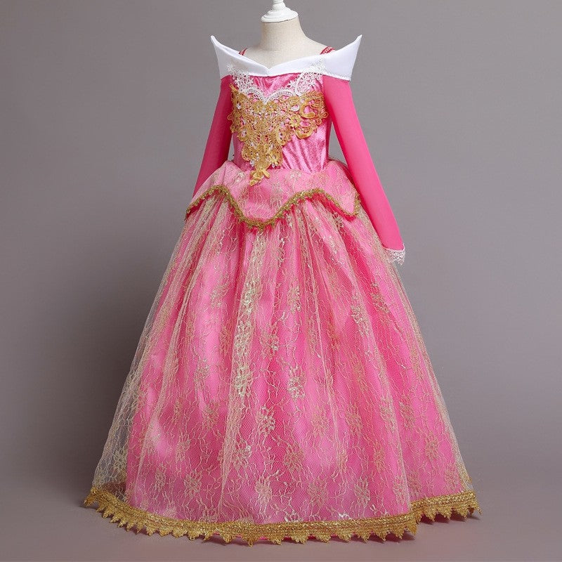 Princess Dress For Girls In Mesh Material