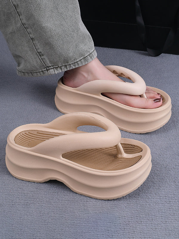 Height Increasing Contrast Color Non-Slip Flip Flops Sandals
