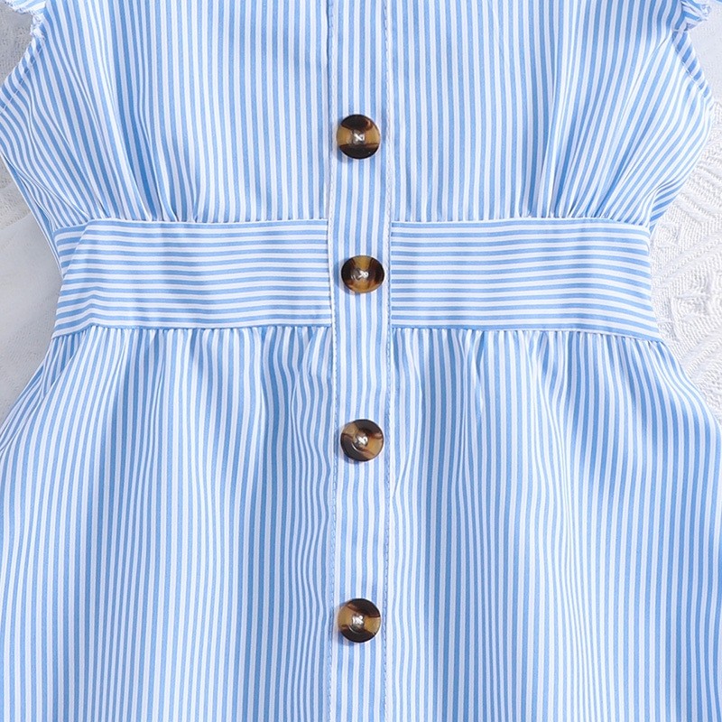 Fashionable Fly Sleeve Striped Princess Dress