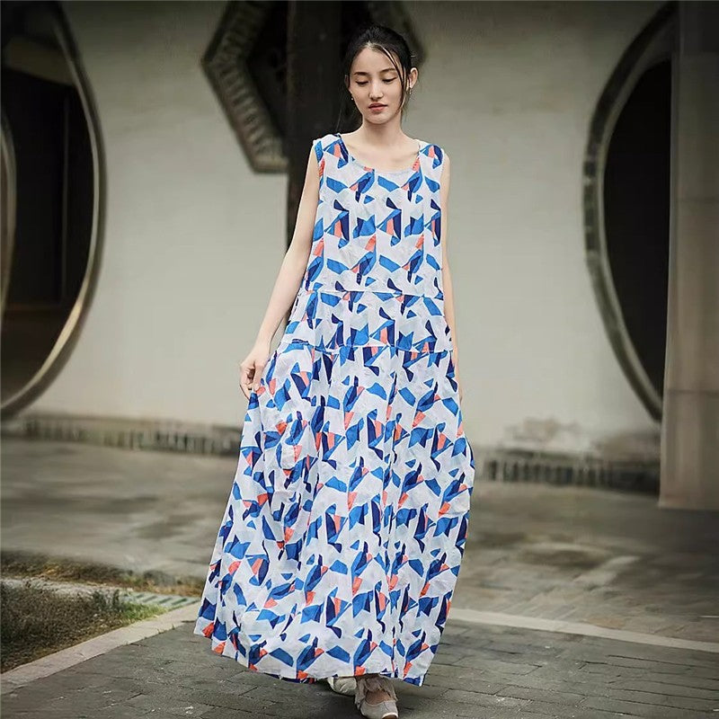 Jacquard Loose Long Vest Dress