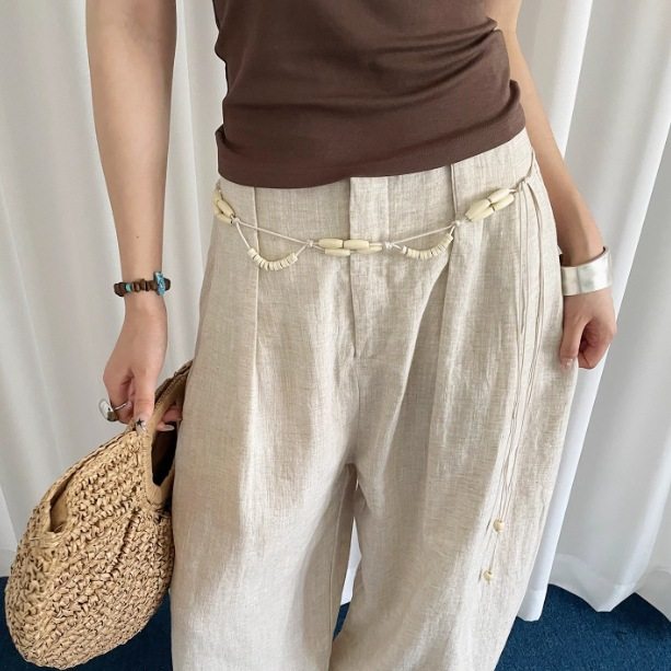 Wooden Bead Waist Chain For Dresses And Shirts