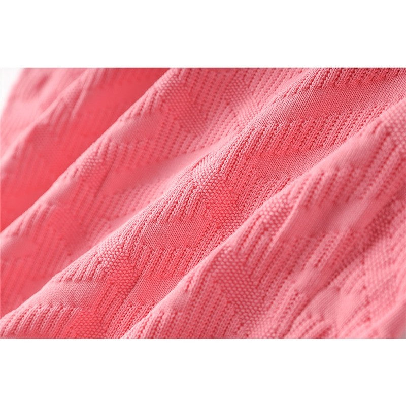 Pink Slim Knit Strap Dress