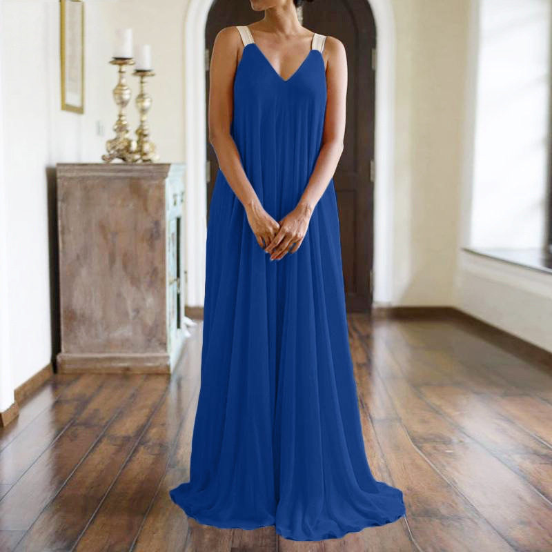 V Neck Bohemian Plus Size Slip Dress