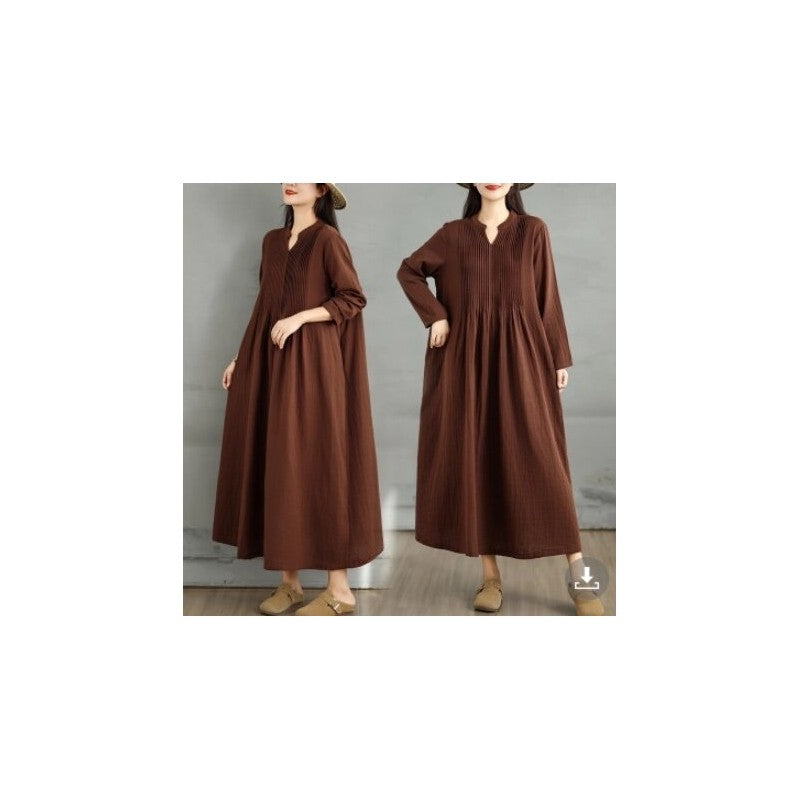 Long Sleeve Loose Double Layer Maxi Dress