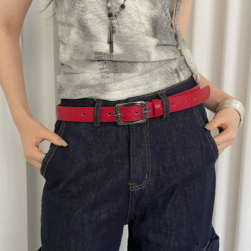 Red Bohemian Belt For Women, Slimming Waist Cincher For Dresses And Jeans