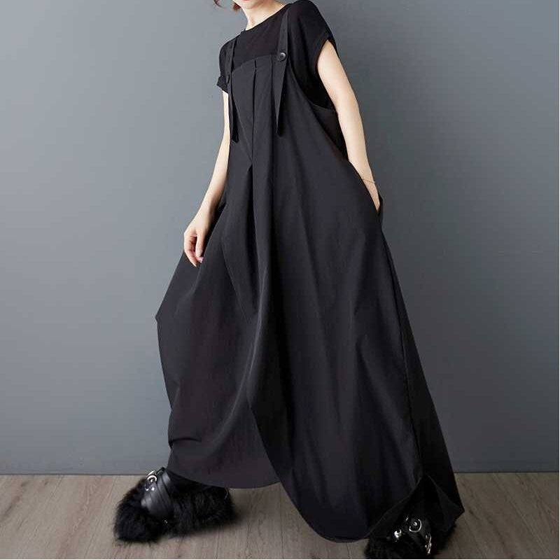 Stylish Irregular Loose Sleeveless Overall Dress