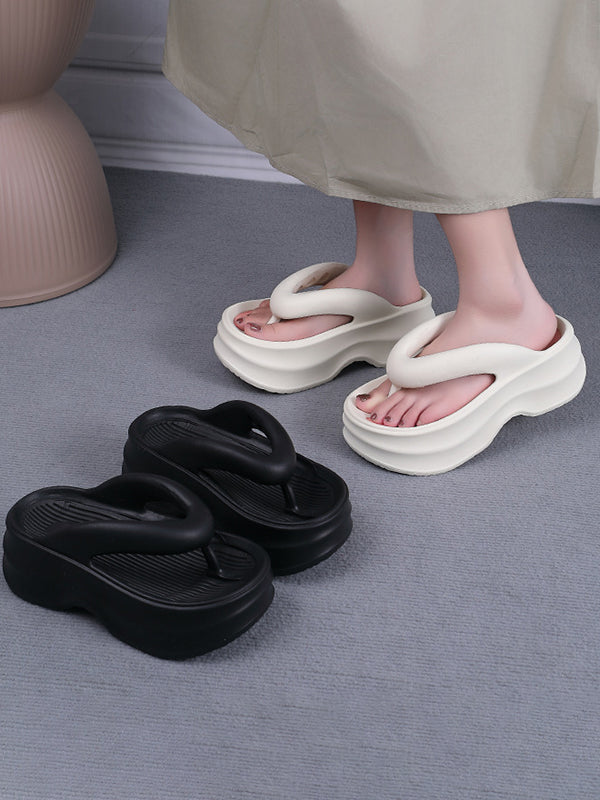 Height Increasing Contrast Color Non-Slip Flip Flops Sandals